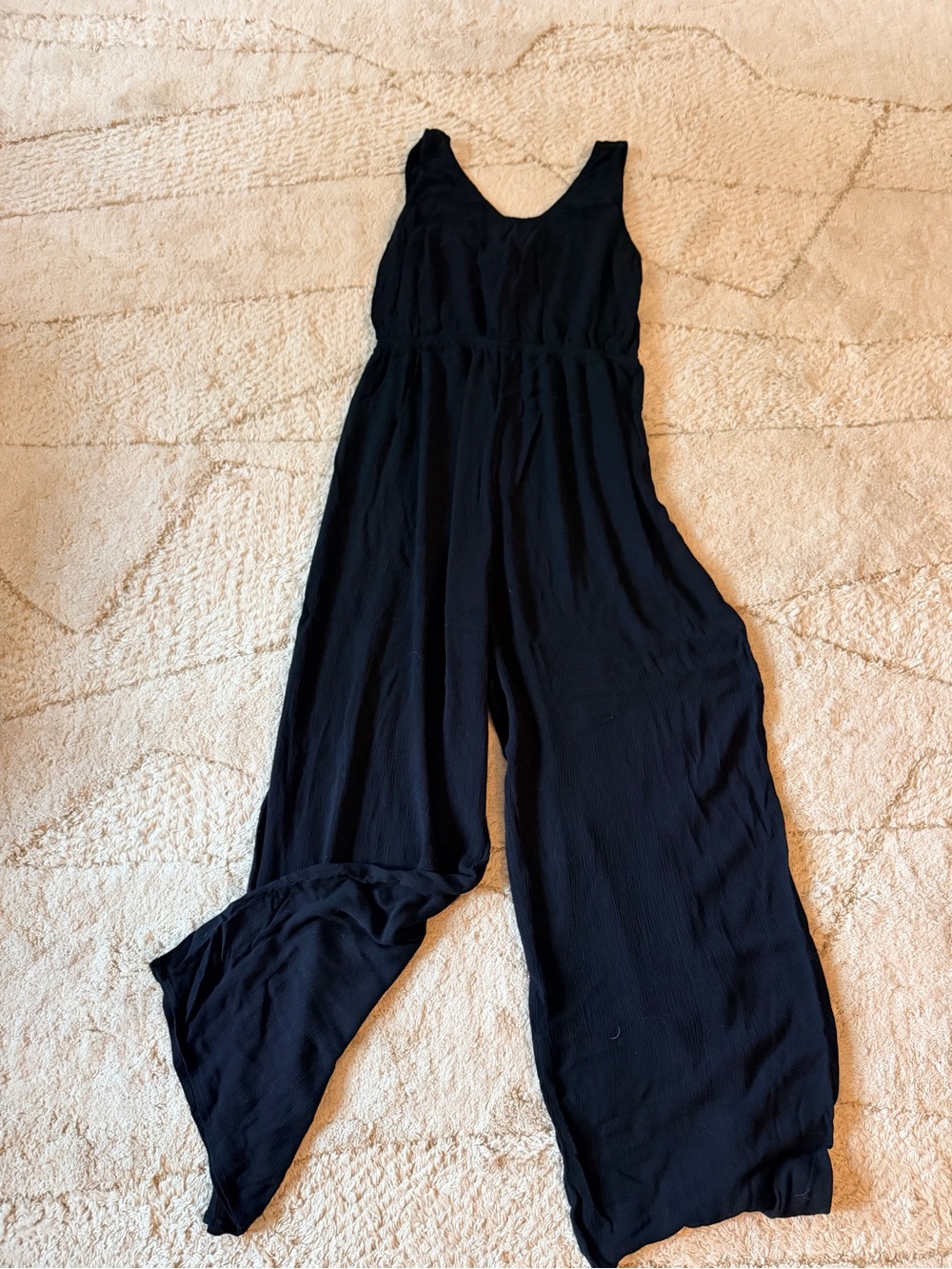 Maternity Sleeveless Black Wide-Leg Jumpsuit